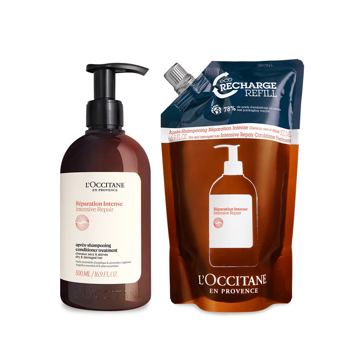 Dúo Acondicionador Reparación Intensa 500ml y su Recarga de 500ml. 1000 - L'Occitane en Provence