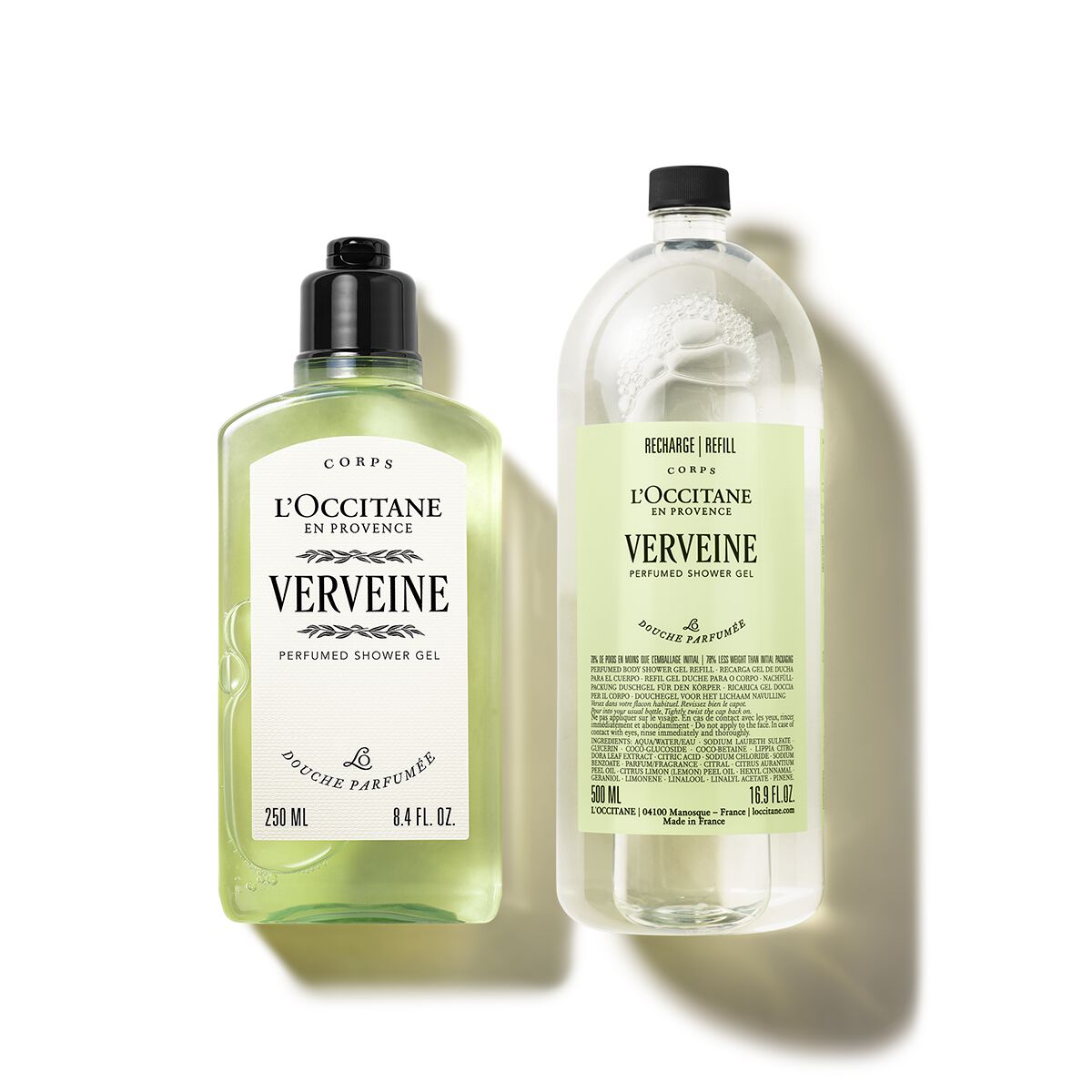 Dúo Gel de Ducha Verveine 250ml y su Recarga de 500ml - L'Occitane en Provence