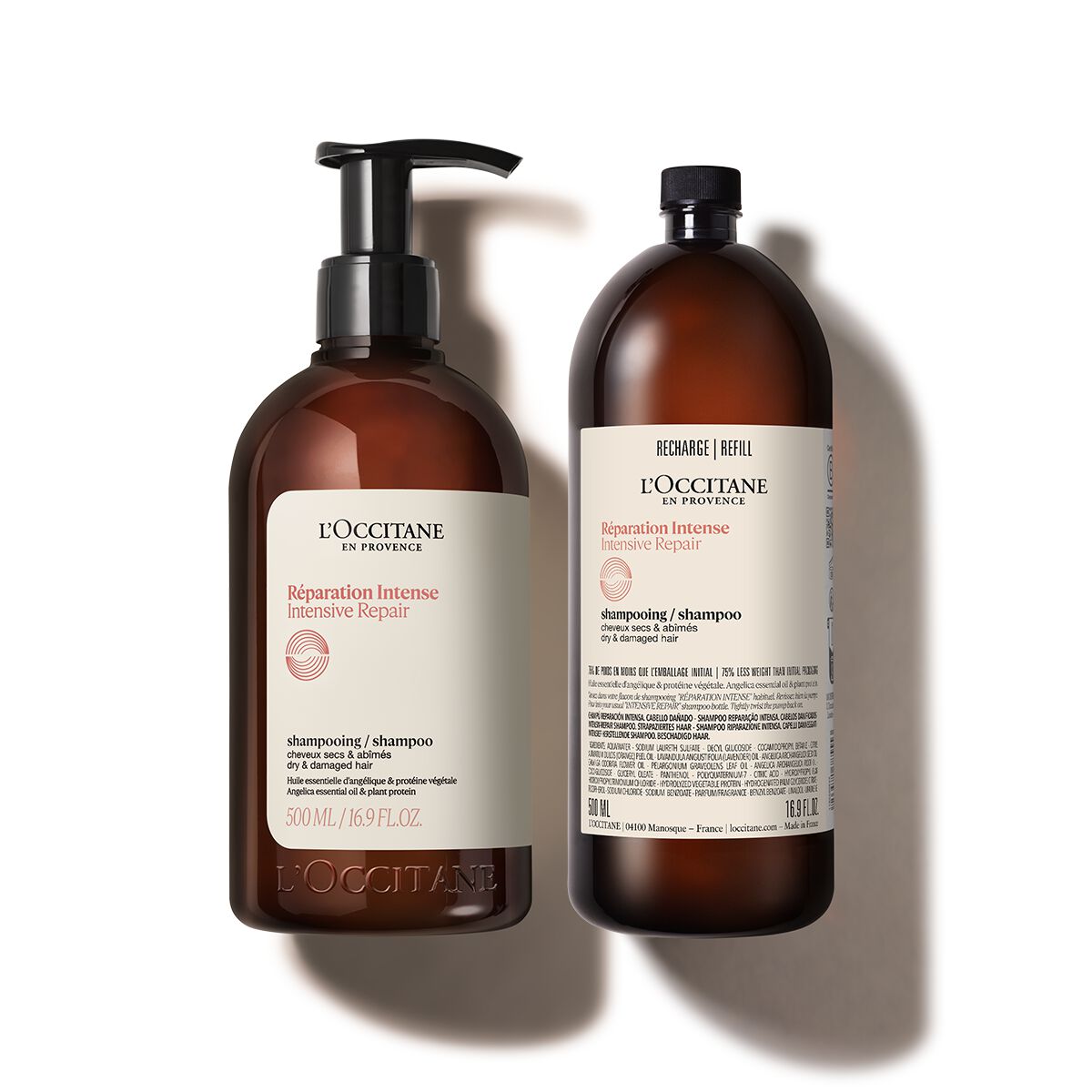 Dúo Champú Reparación Intensa 500ml y su Recarga de 500ml - L'Occitane en Provence