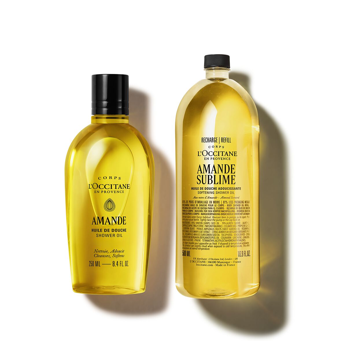 Dúo Aceite de Ducha Almendra 250ml y su Recarga - L'Occitane en Provence