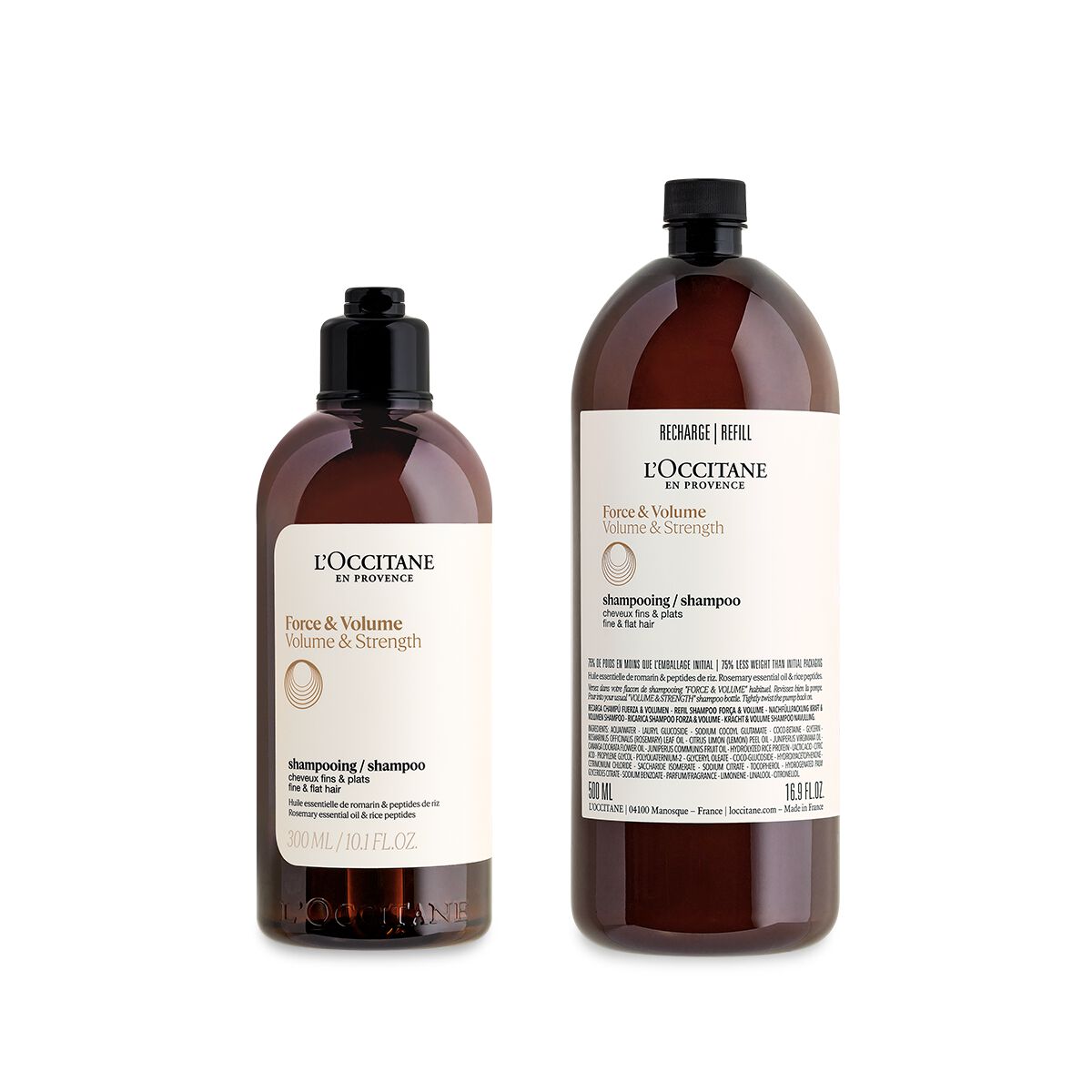 Dúo Champú Fuerza & Volumen 300ml y su Recarga de 500ml. 800 - L'Occitane en Provence