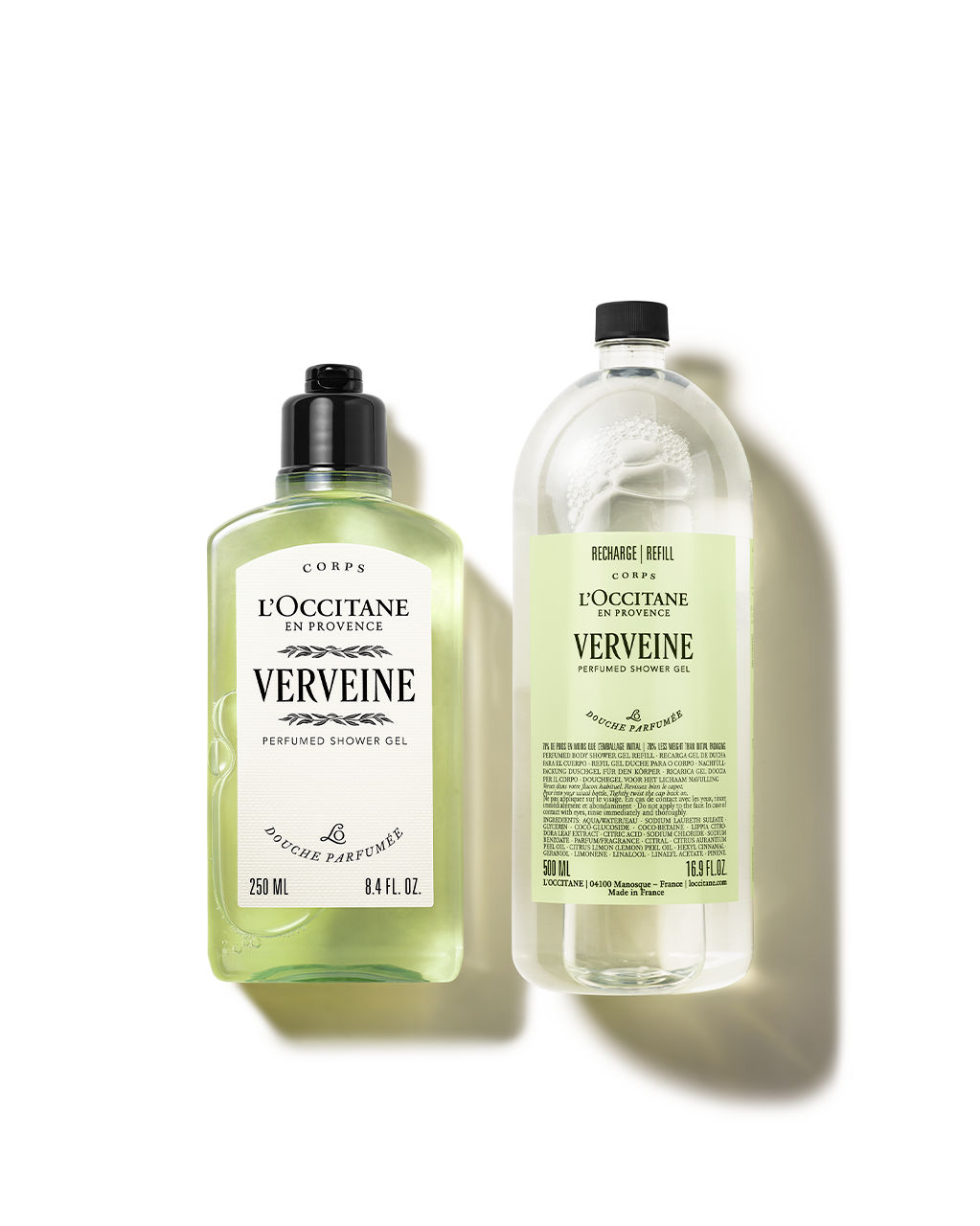 Dúo Gel de Ducha Verveine 250ml y su Recarga de 500ml | L'Occitane